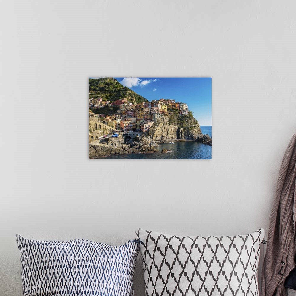 A bohemian room featuring The colorful village of Manarola, Cinque Terre, Liguria, Italy