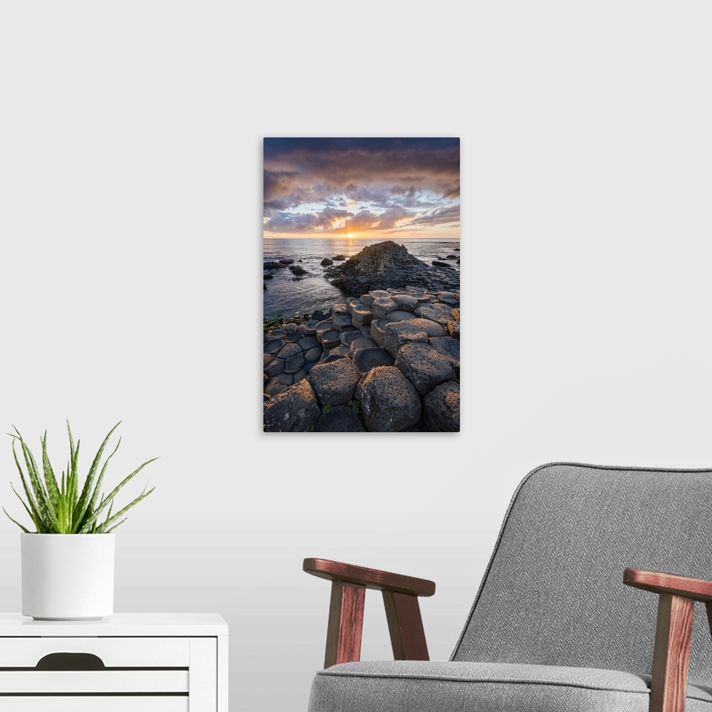 A modern room featuring The Giant's Causeway, County Antrim, Ulster region, Northern Ireland, United Kingdom.