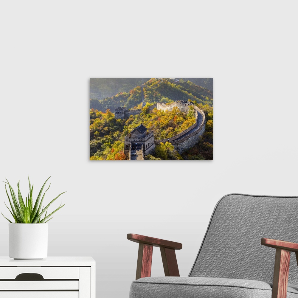 A modern room featuring The Great Wall at Mutianyu nr Beijing in Hebei Province, China