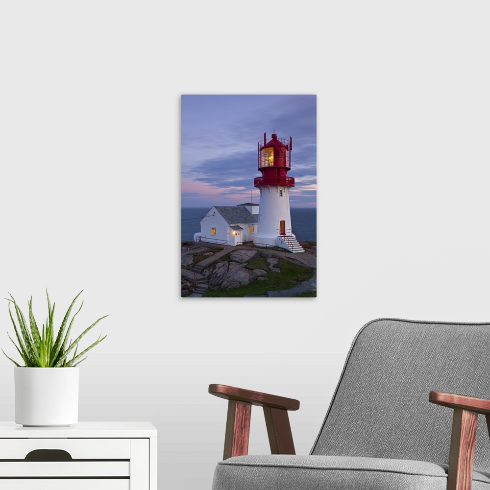 A modern room featuring The idyllic Lindesnes Fyr Lighthouse, Lindesnes, Norway