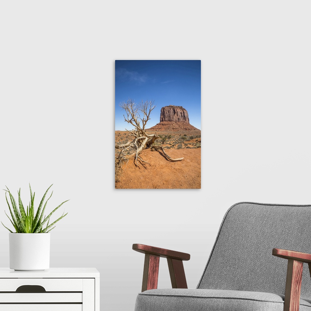 A modern room featuring The Mittens, Monument Valley, Utah