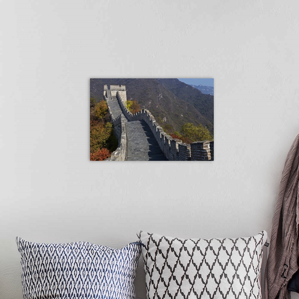 A bohemian room featuring The Mutianyu section of the Great Wall of China looking towards Tower 16 from Tower 15, Jiojiehe,...