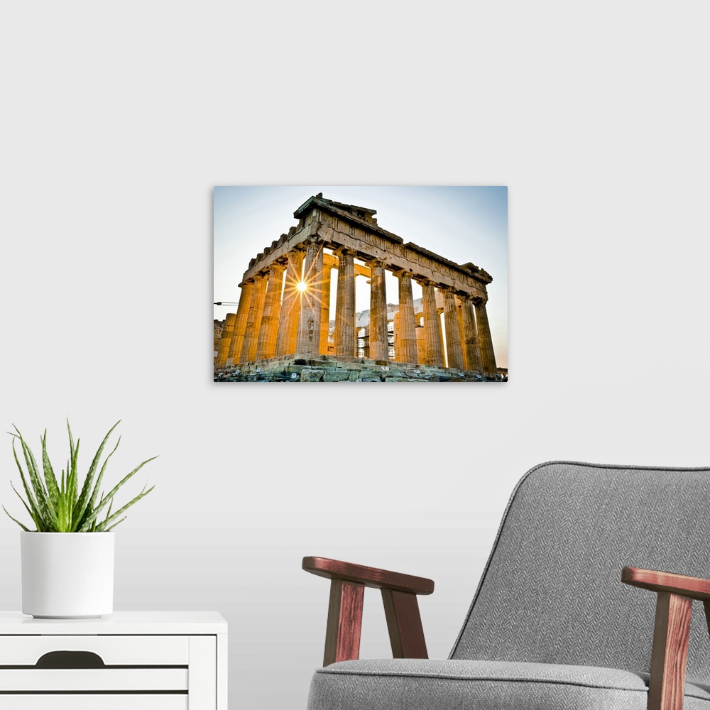 A modern room featuring The Parthenon, Acropolis, Athens, Greece