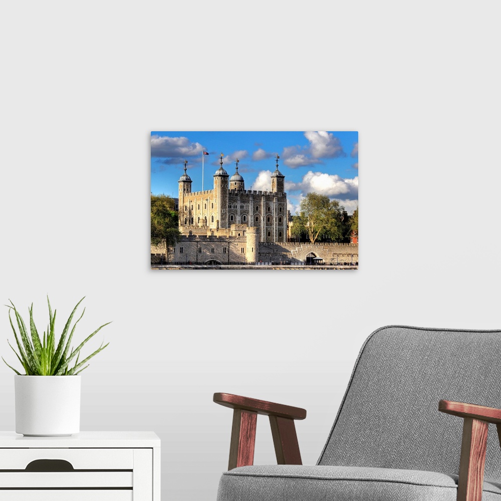 A modern room featuring The Tower of London, London, UK