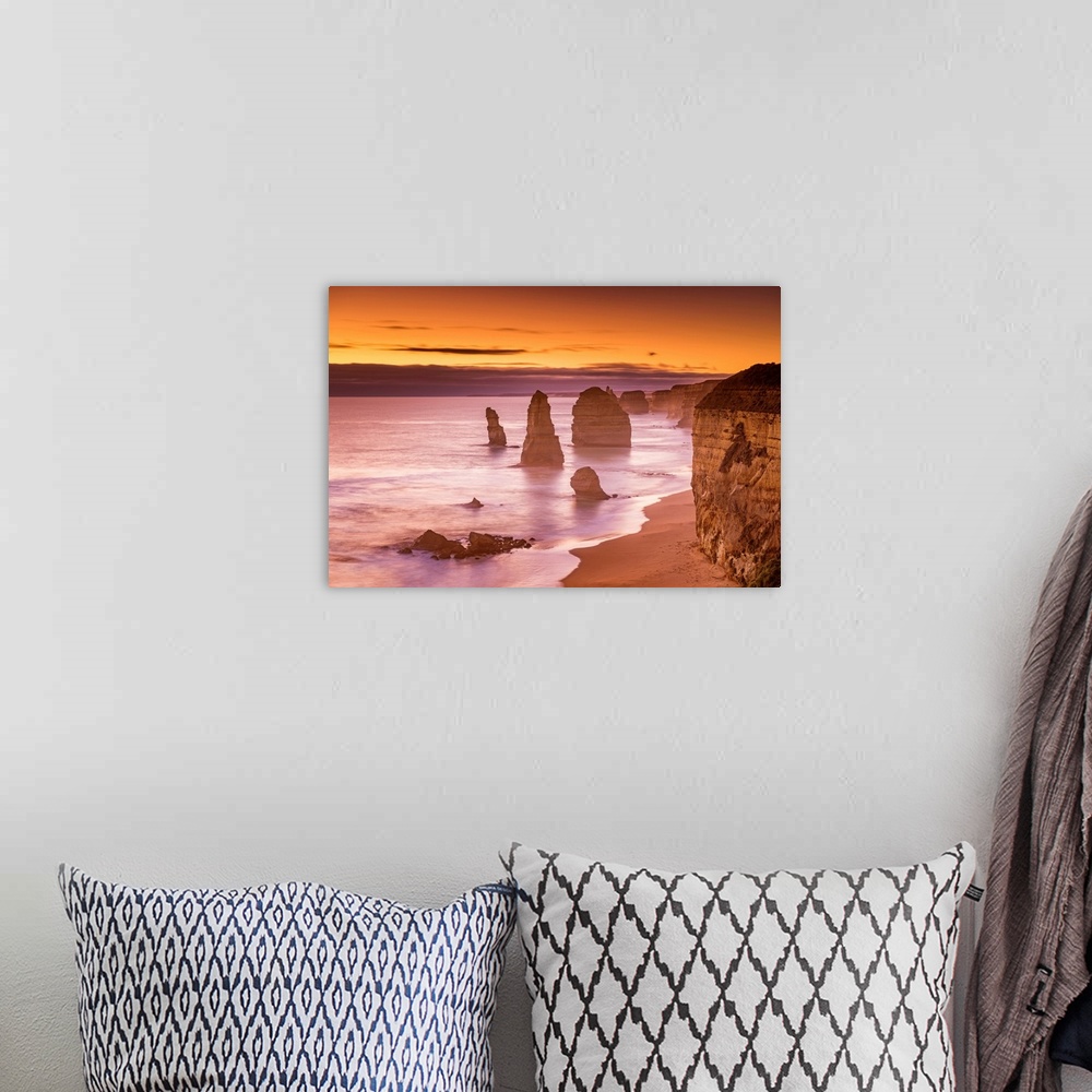 A bohemian room featuring The Twelve Apostles At Sunset, Great Ocean Road, Australia