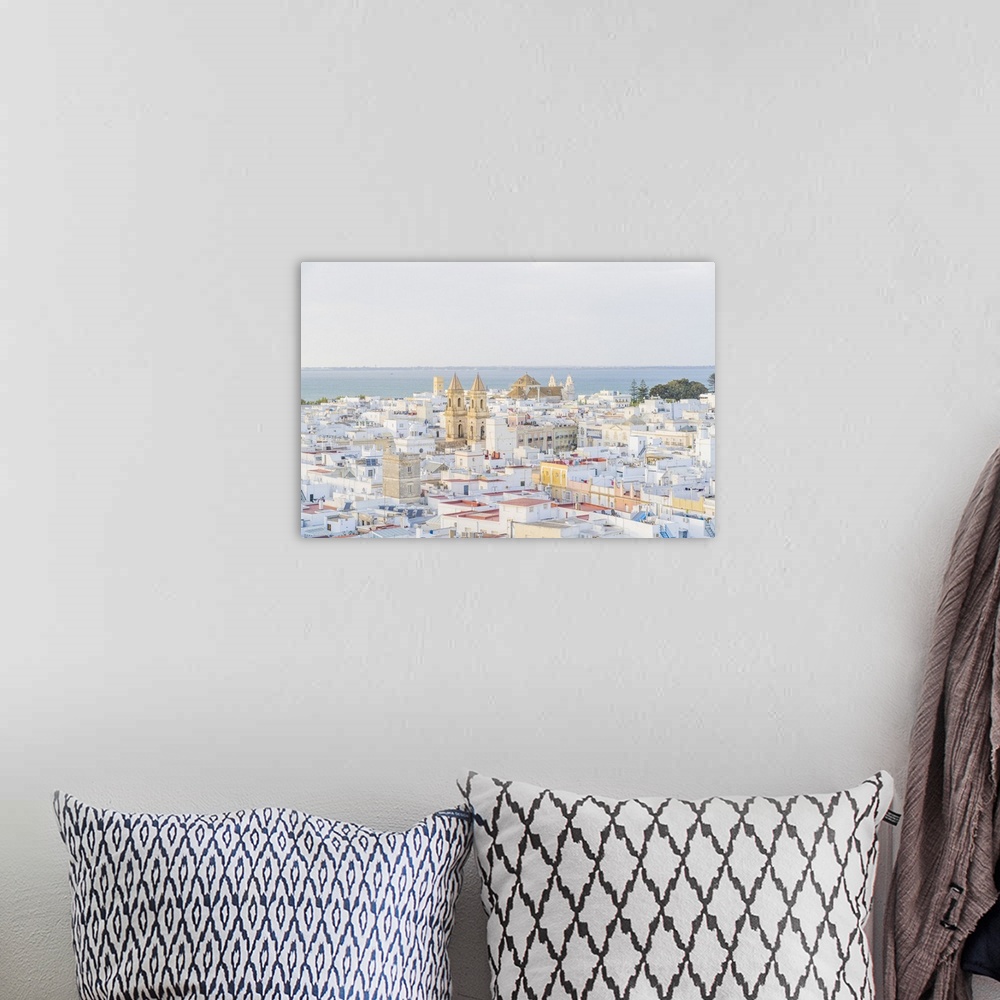 A bohemian room featuring The view from Tavira Tower, Cadiz, Andalusia, Spain