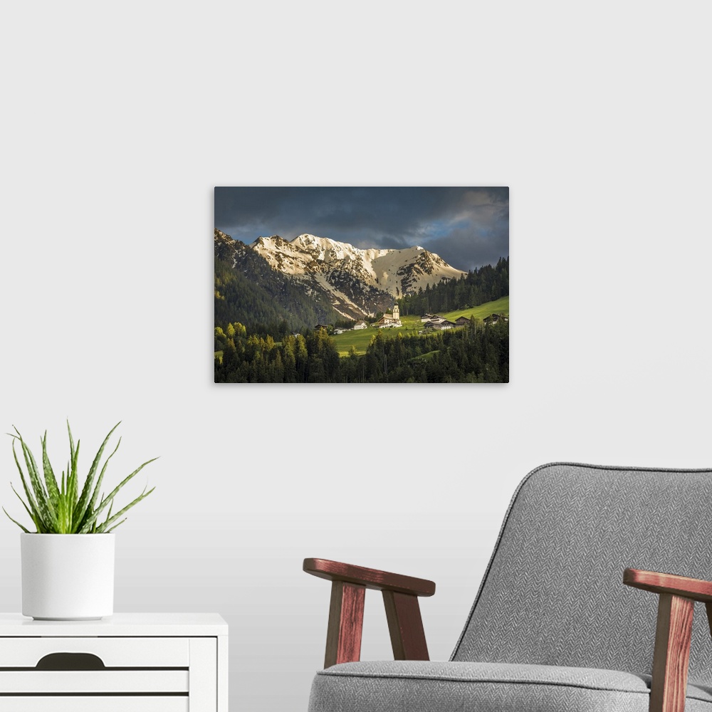 A modern room featuring The village of Hollbruck above the Pustertal, East Tyrol, Tyrol, Austria