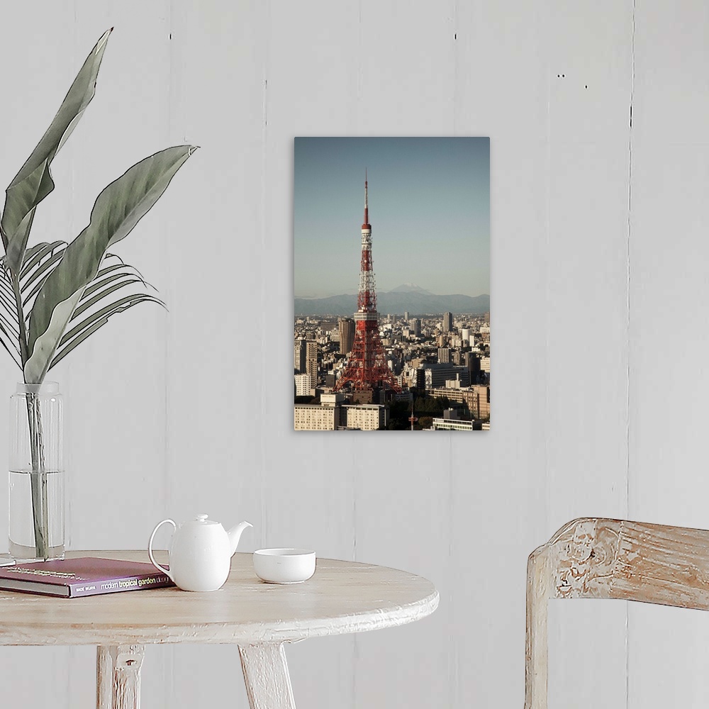 A farmhouse room featuring Tokyo Tower and Mt. Fuji from Shiodome, Tokyo, Japan