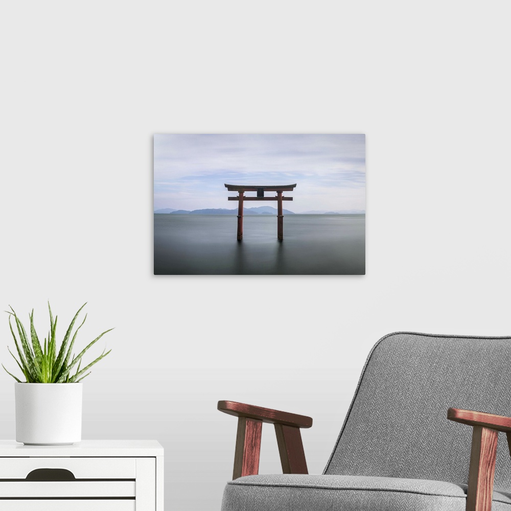 A modern room featuring Torii Gate, Lake Biwa, Takashima, Shiga, Japan.