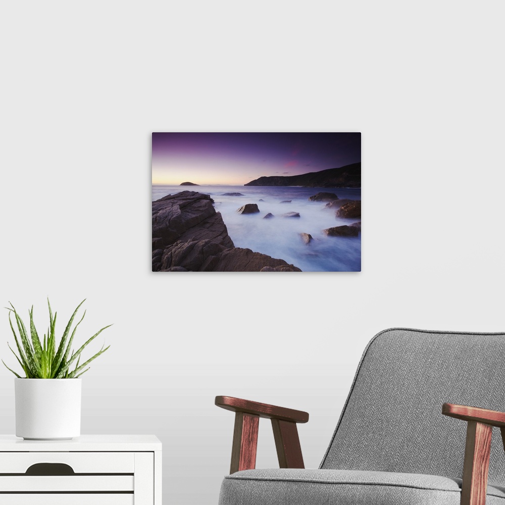 A modern room featuring Torndirrup National Park at sunset, Albany, Western Australia, Australia