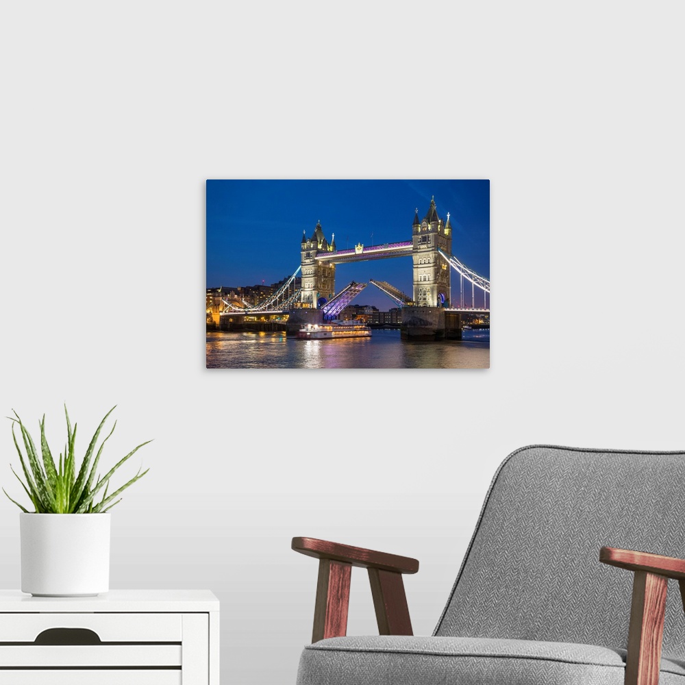 A modern room featuring Tower Bridge, London, England, Uk