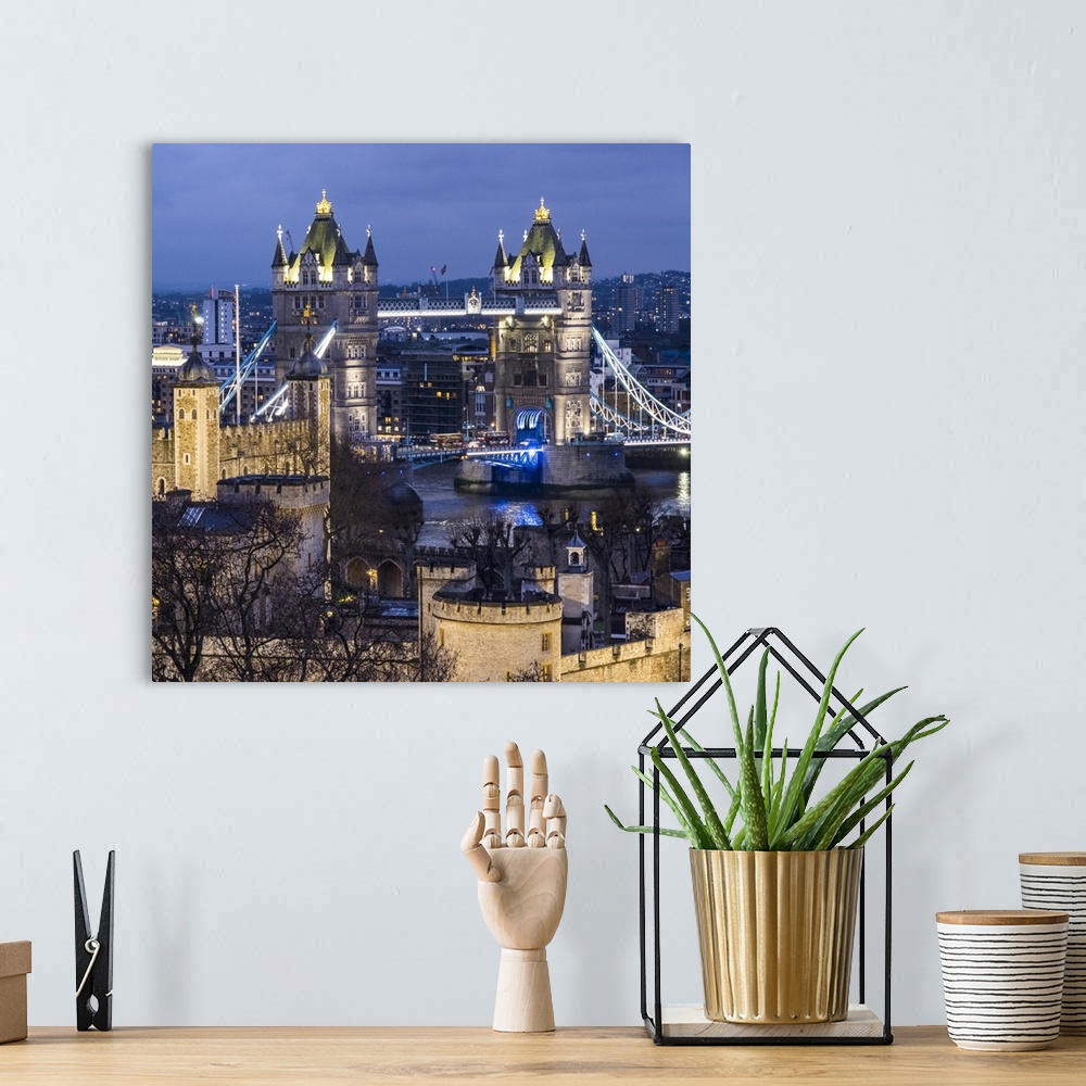 A bohemian room featuring Tower Bridge, London, England, UK.