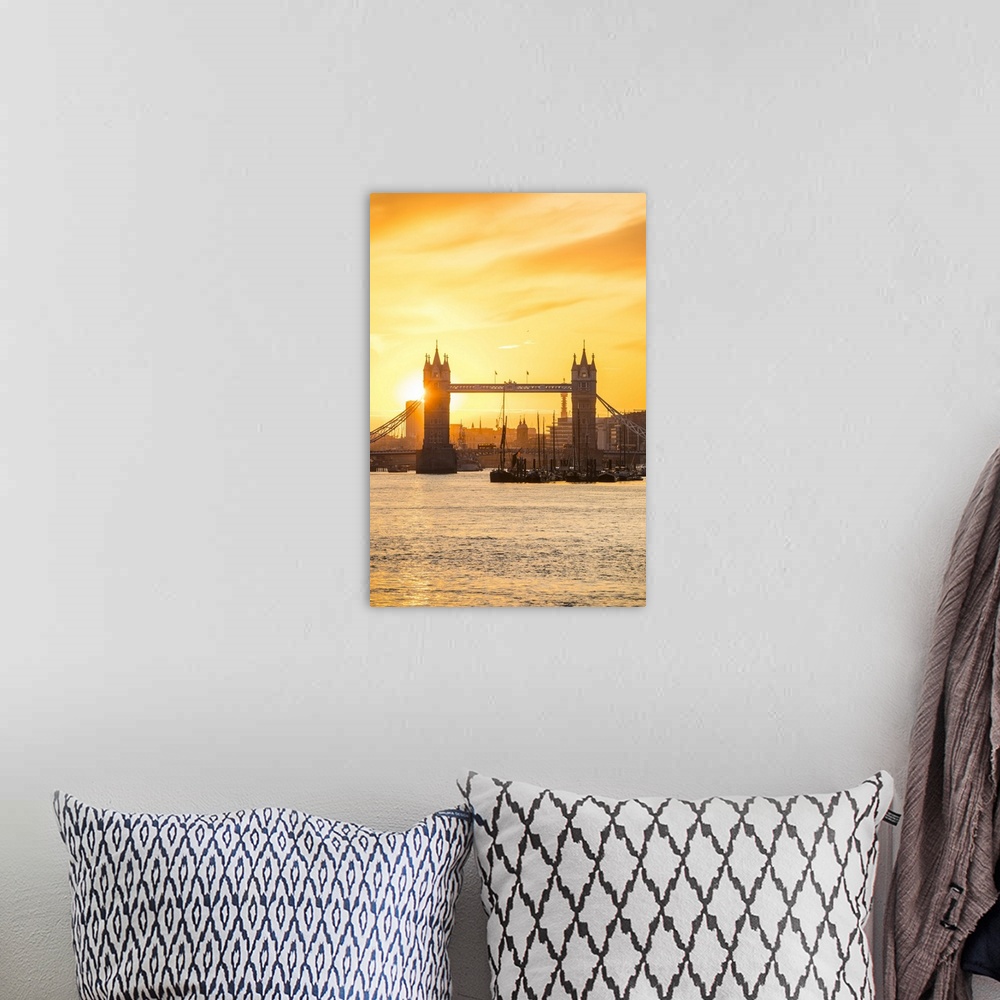 A bohemian room featuring Tower Bridge, River Thames, London, England, UK.