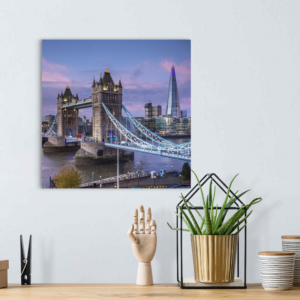 A bohemian room featuring Tower Bridge & The Shard, River Thames, London, England, UK