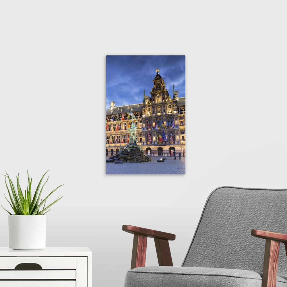 A modern room featuring Town Hall (Stadhuis) in Main Market Square, Antwerp, Flanders, Belgium.