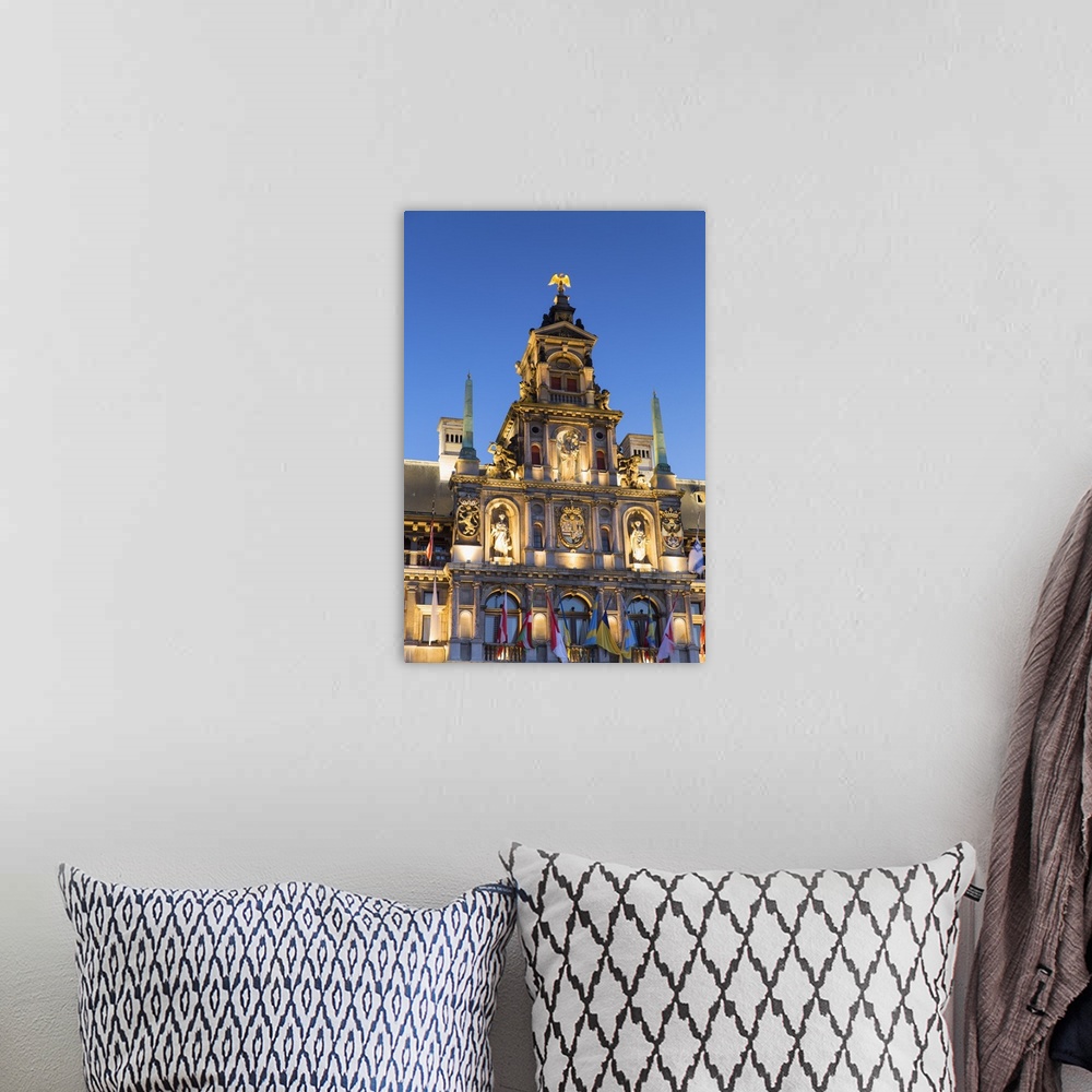 A bohemian room featuring Town Hall (Stadhuis) in Main Market Square, Antwerp, Flanders, Belgium.