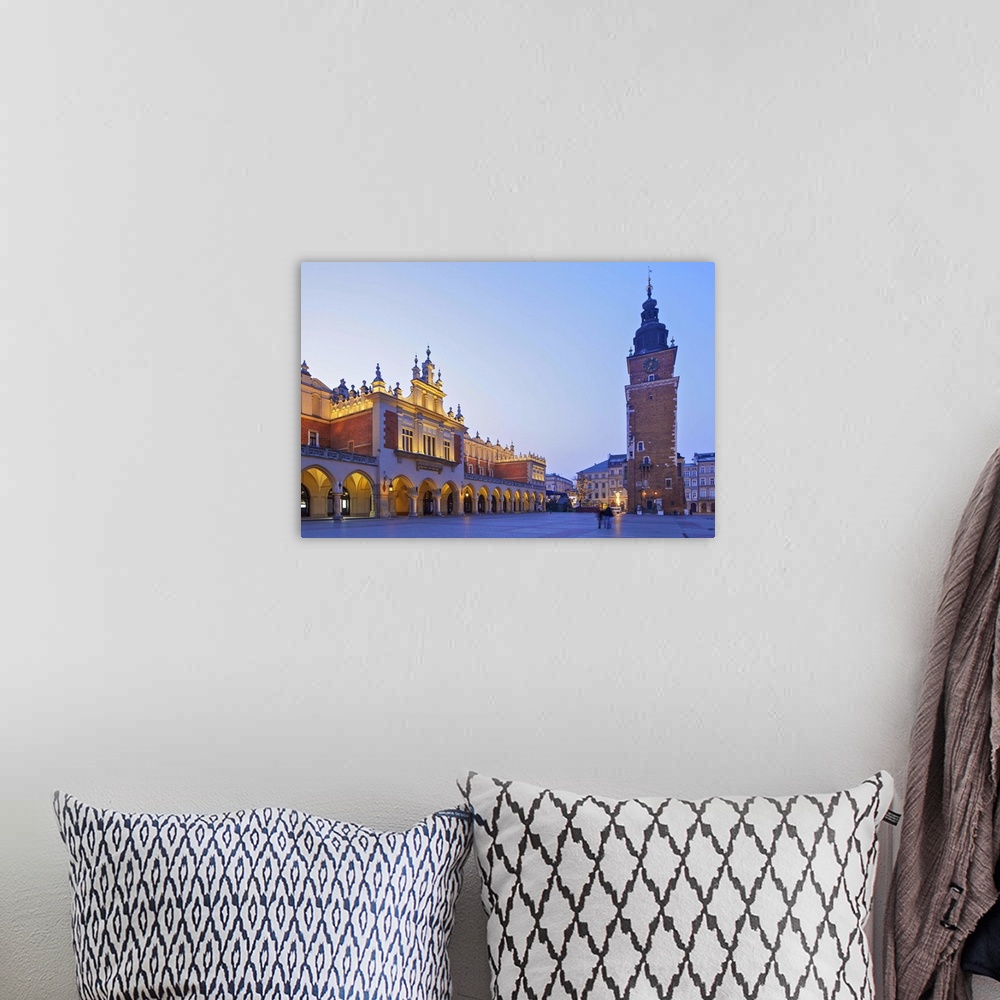 A bohemian room featuring Town Hall Tower and Cloth Hall, Market Square, Krakow, Poland, Europe