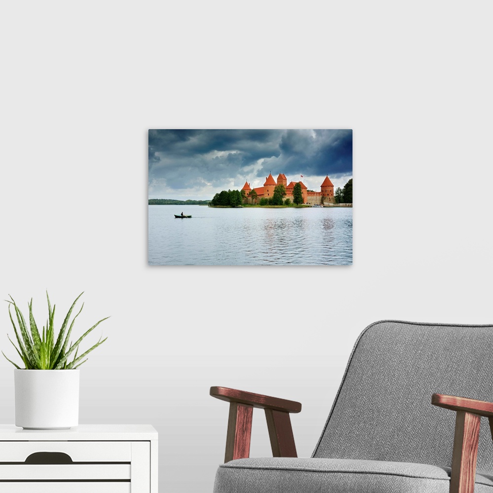 A modern room featuring Trakai Island Castle on Lake Galve, the old capital of the Grand Duchy of Lithuania from 1321-132...