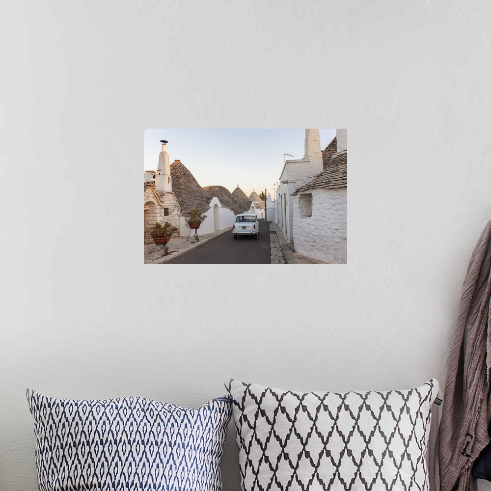 A bohemian room featuring Trulli Houses; Alberobello; Apulia; Puglia; Italy