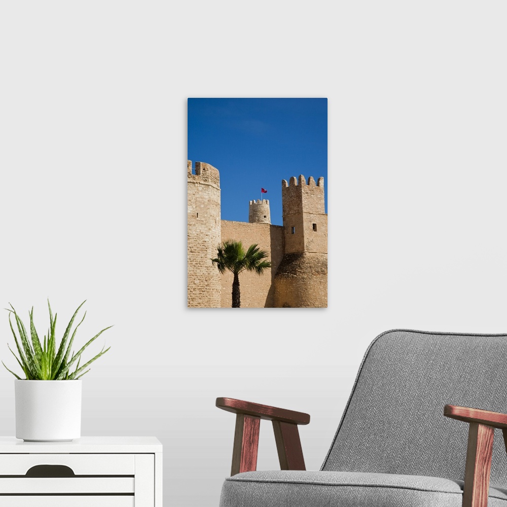 A modern room featuring Tunisia, Tunisian Central Coast, Monastir, Ribat, 8th century, exterior