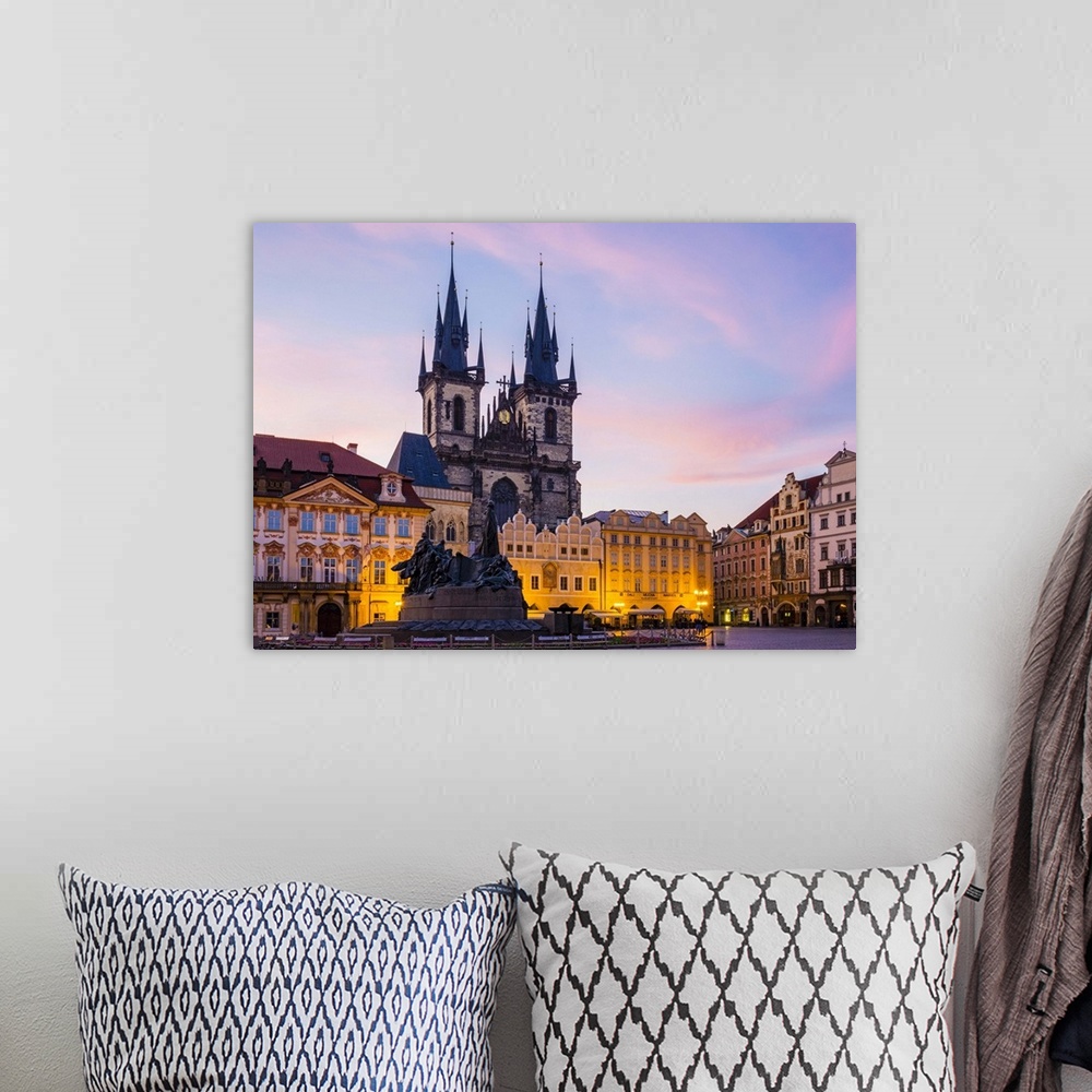 A bohemian room featuring Czech Republic, Prague, Stare Mesto (Old Town). Tyn Cathedral on Staromestske namesti, Old Town S...
