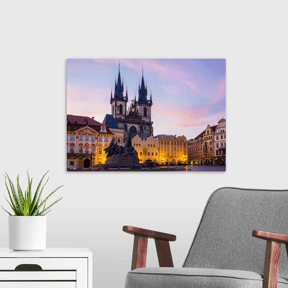 A modern room featuring Czech Republic, Prague, Stare Mesto (Old Town). Tyn Cathedral on Staromestske namesti, Old Town S...