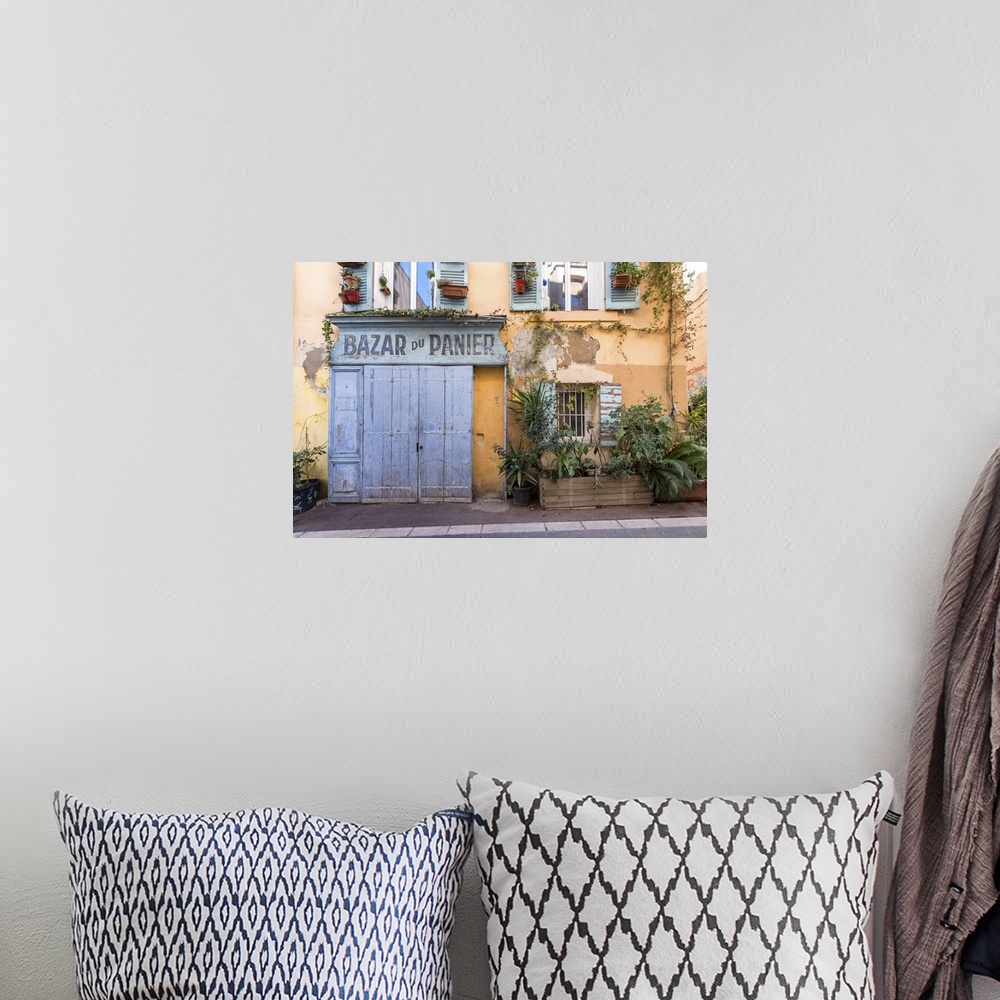 A bohemian room featuring Typical building along the streets of Marseille, Bouche du Rhone department, Provence-Alpes-Cote ...