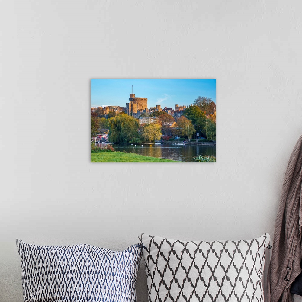 A bohemian room featuring UK, England, Berkshire, Windsor, Windsor Castle From River Thames