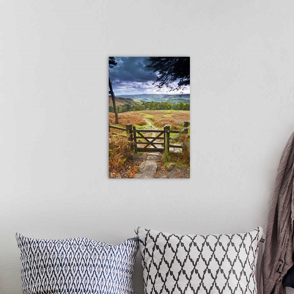 A bohemian room featuring UK, England, Derbyshire, Peak District National Park, from Stanage Edge