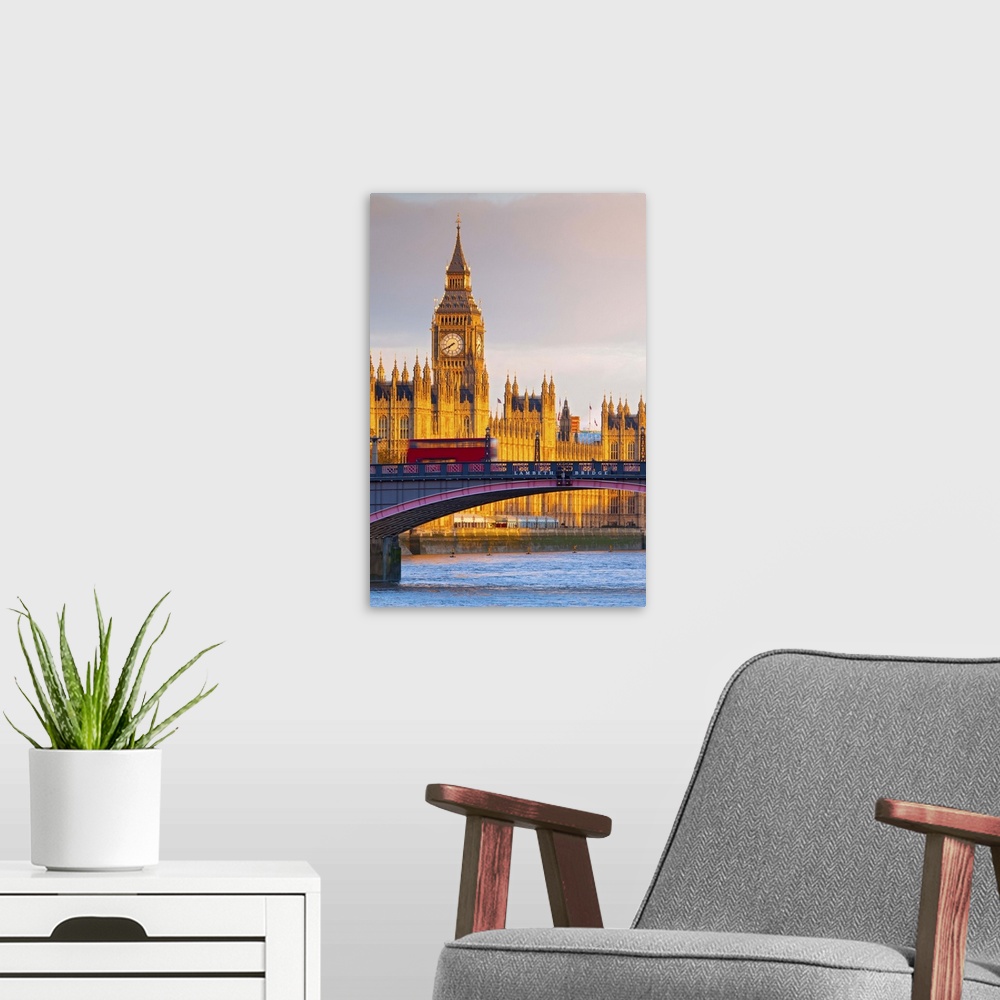 A modern room featuring UK, England, London, Houses of Parliament, Big Ben