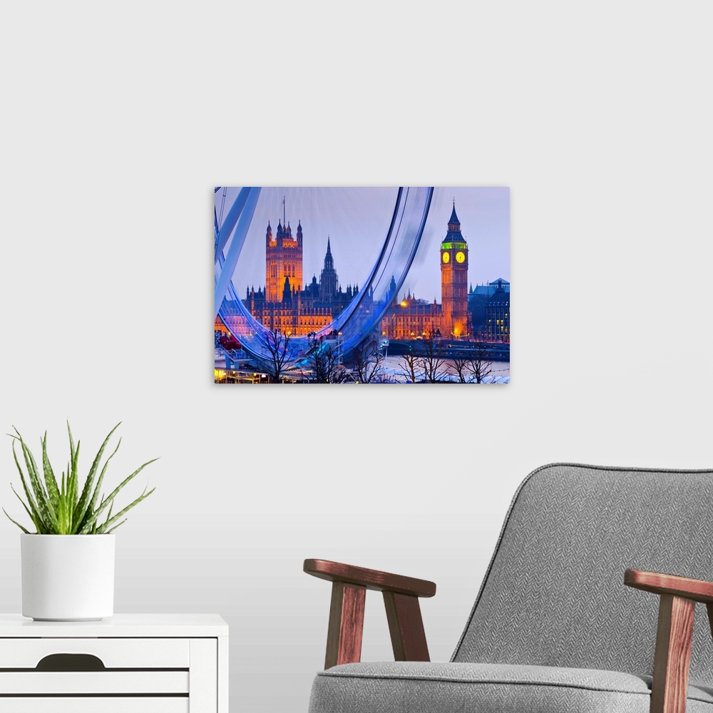 A modern room featuring UK, England, London, London Eye and Big Ben