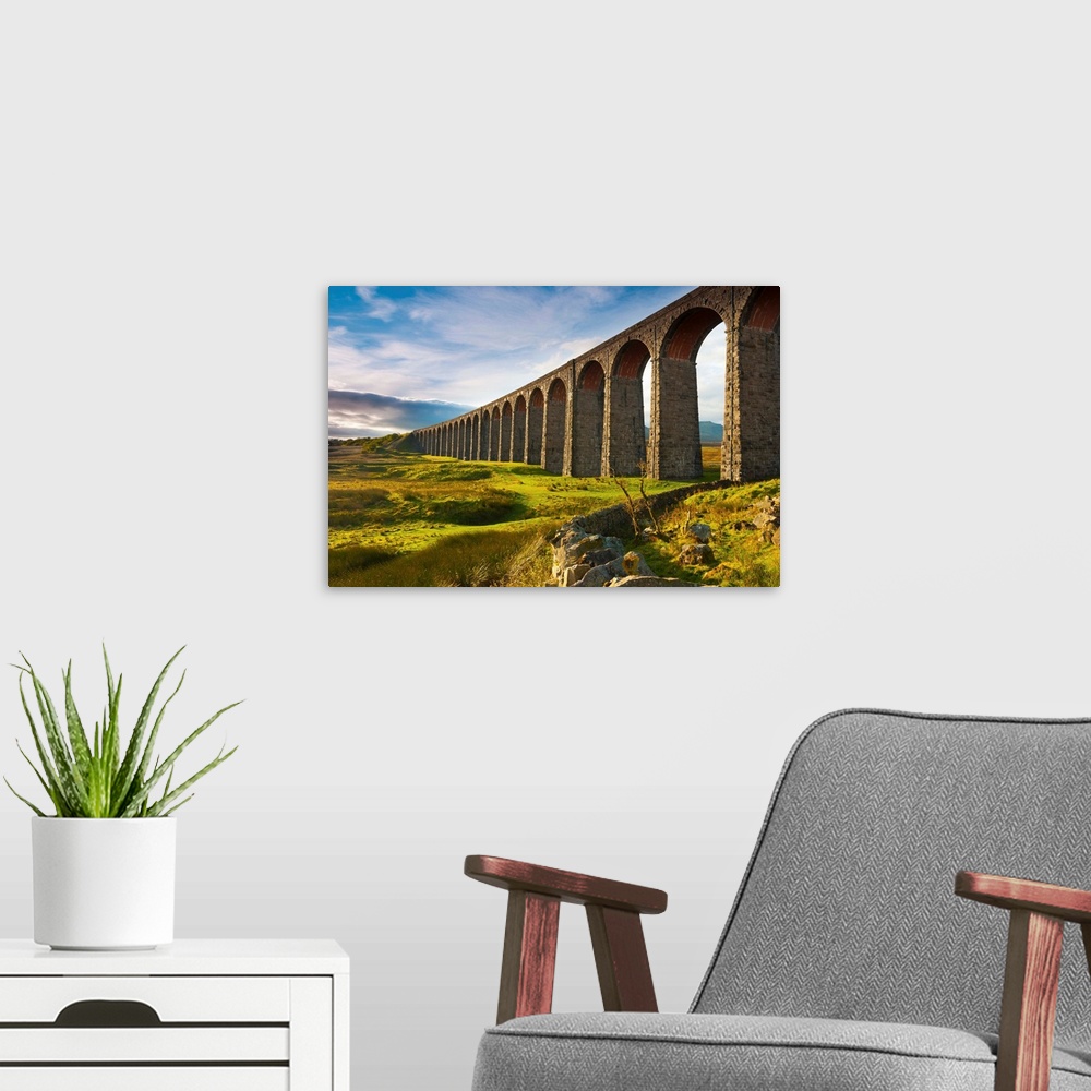 A modern room featuring UK, England, North Yorkshire, Ribblehead Viaduct on the Settle to Carlisle Railway Line