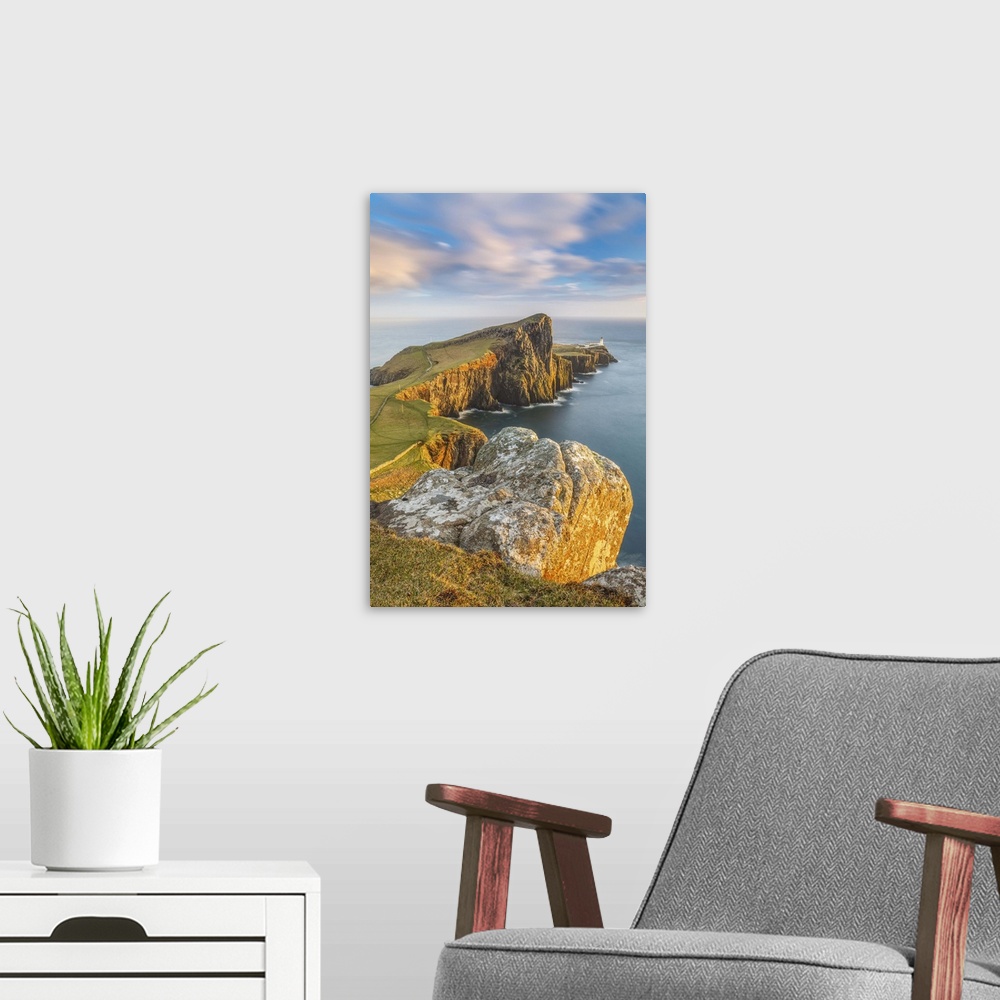 A modern room featuring United Kingdom, UK, Scotland, Inner Hebrides, the cliffs of Neist point