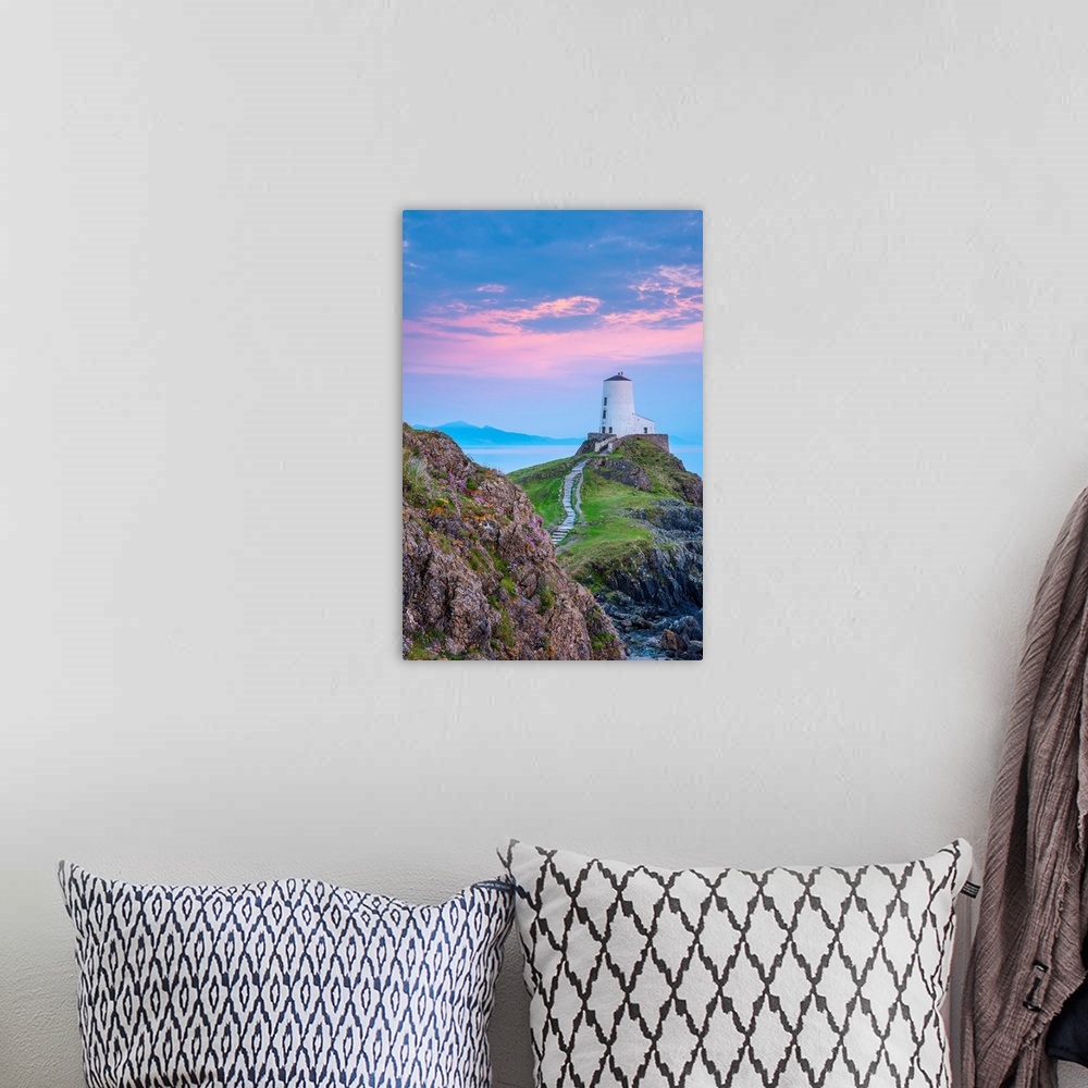 A bohemian room featuring UK, Wales, Anglesey, Llanddwyn Island, Menai Strait, Twr Mawr Lighthouse