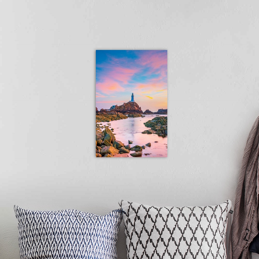 A bohemian room featuring United kingdom, channel islands, jersey, corbiere lighthouse.