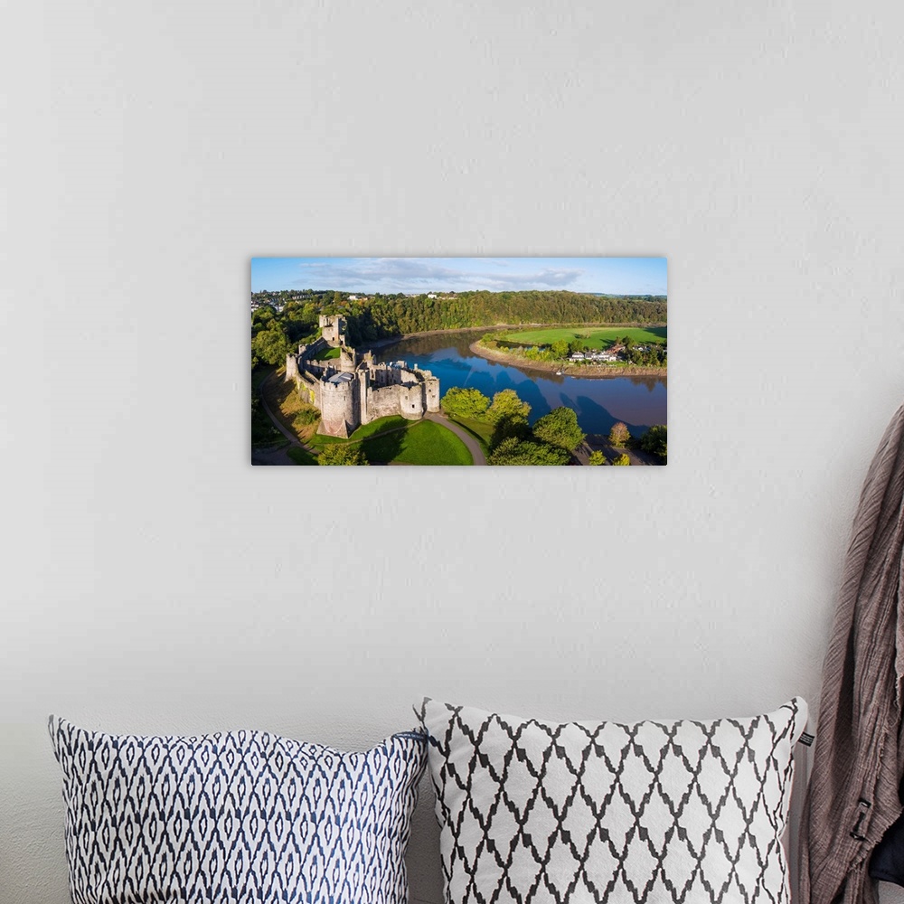 A bohemian room featuring United Kingdom, Wales, Gwent, Chepstow Castle, River Wye