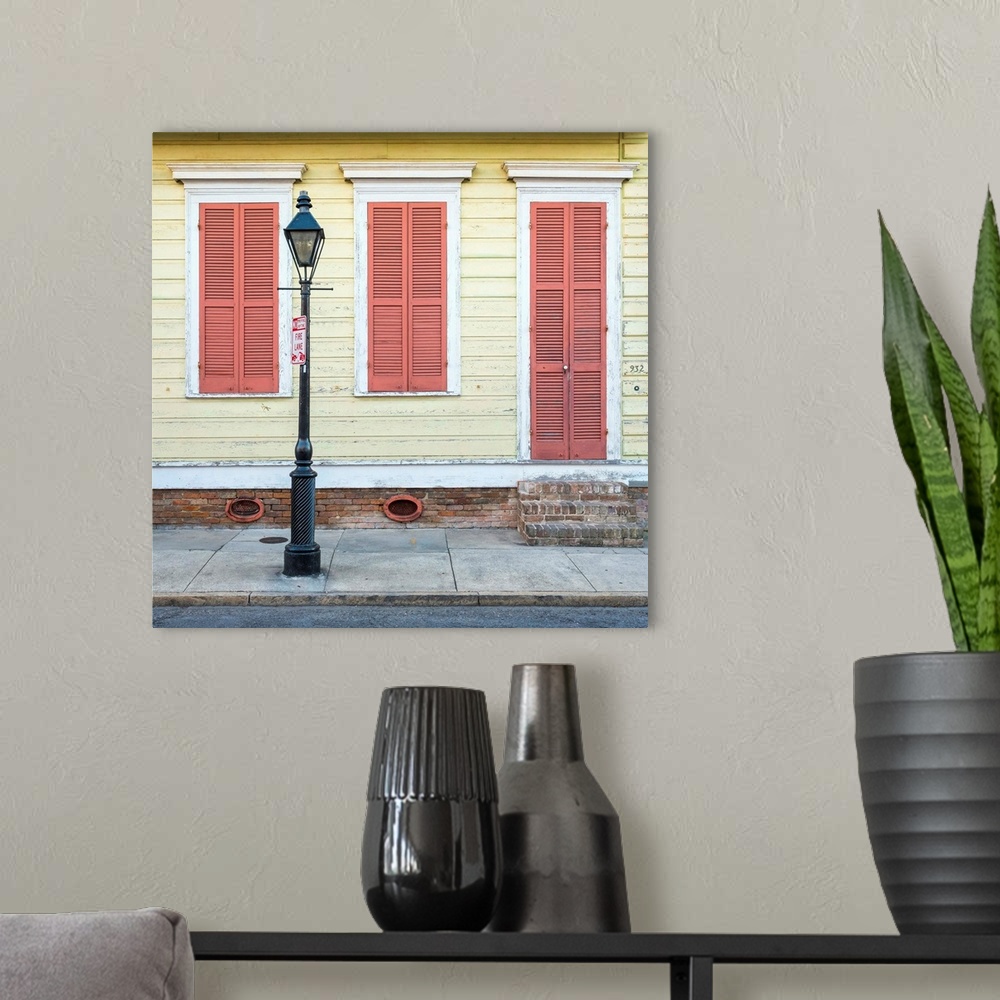 A modern room featuring United States, Louisiana, New Orleans. Colorful doors and windows in the French Quarter.