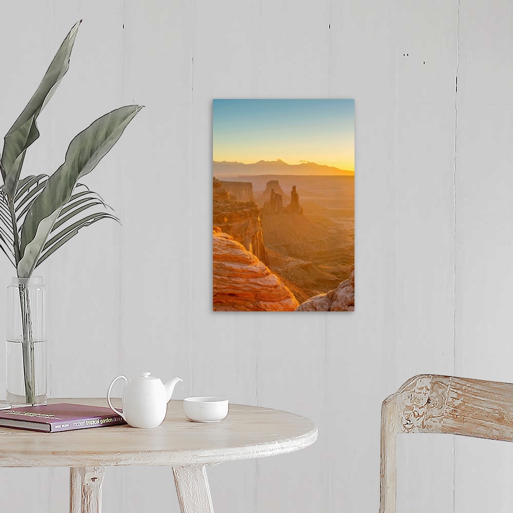 A farmhouse room featuring USA, Utah, Canyonlands National Park, Island in the Sky District, view from Mesa Arch, Sunrise.
