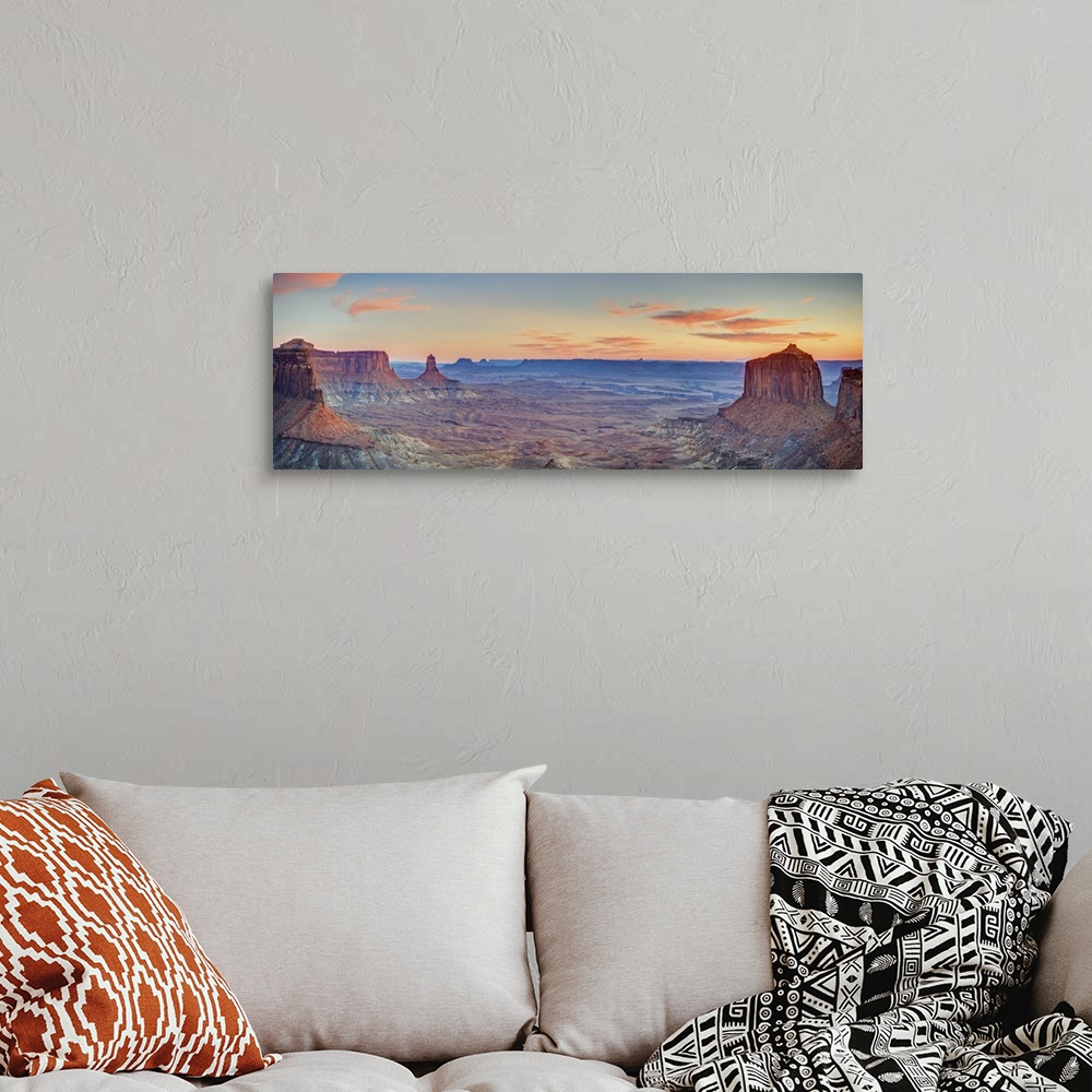 A bohemian room featuring USA, Utah, Canyonlands National Park, Island in the Sky District, View from False Khiva
