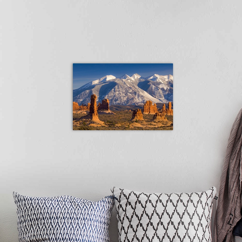 A bohemian room featuring USA, Utah, La Sal Mountains from Arches National Park
