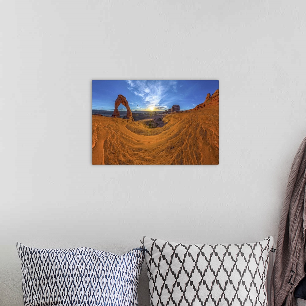 A bohemian room featuring USA, Utah, Moab, Arches National Park, Delicate Arch.