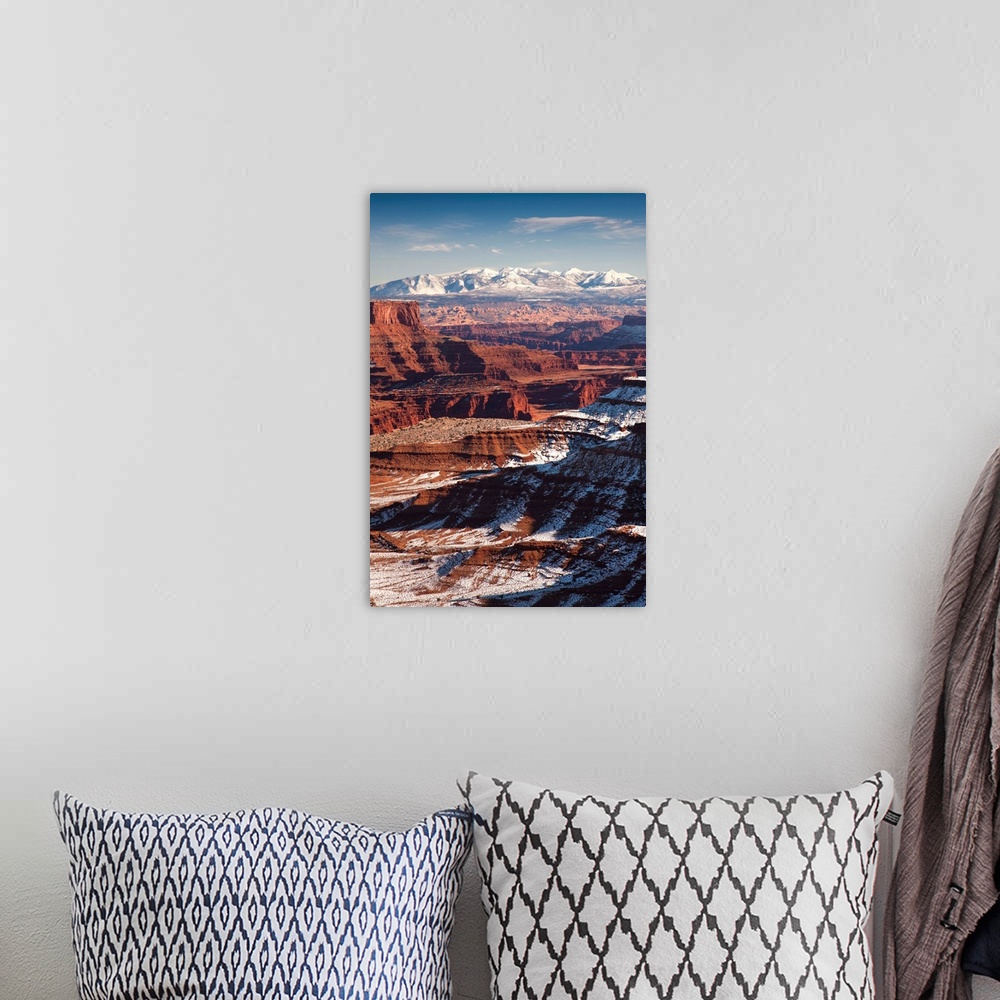 A bohemian room featuring USA, Utah, Moab, Canyonlands National Park, Buck Canyon Overlook, winter