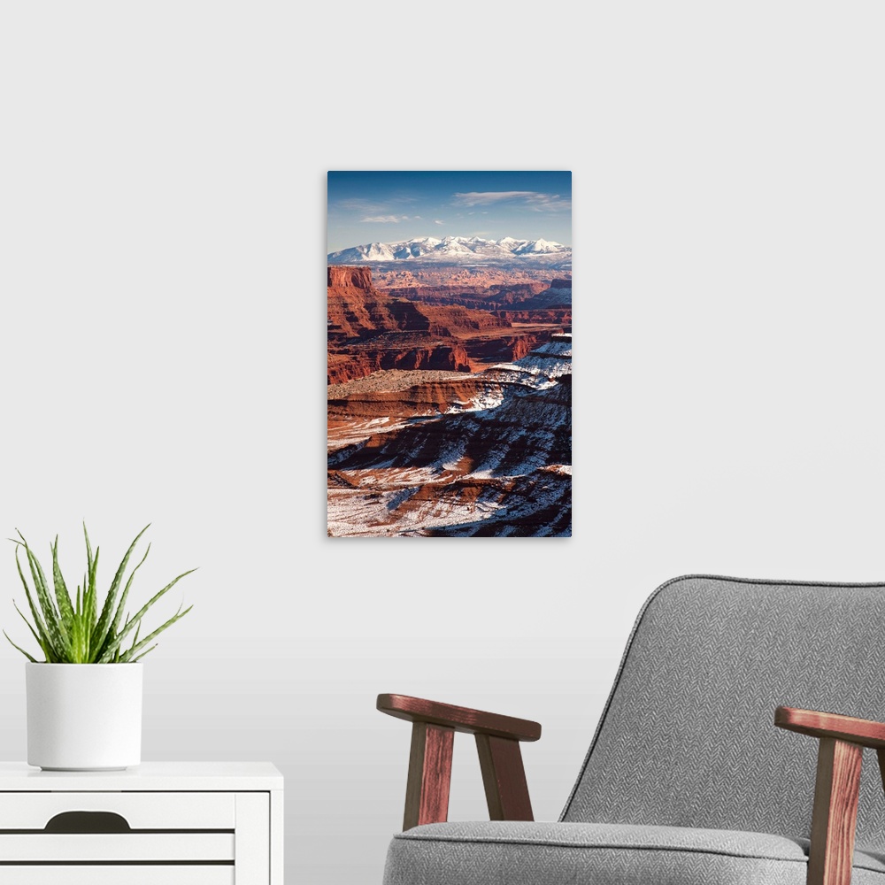 A modern room featuring USA, Utah, Moab, Canyonlands National Park, Buck Canyon Overlook, winter
