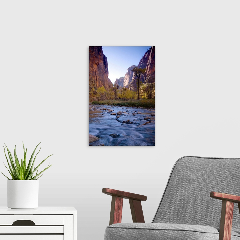 A modern room featuring USA, Utah, Zion National Park, The Narrows of North Fork Virgin River