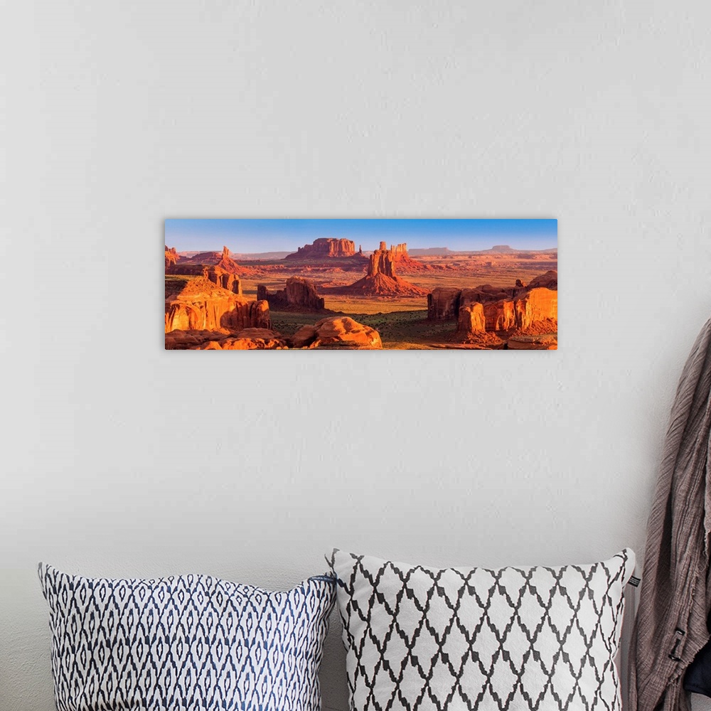 A bohemian room featuring View From Hunt's Mesa, Monument Valley Tribal Park, Arizona, USA