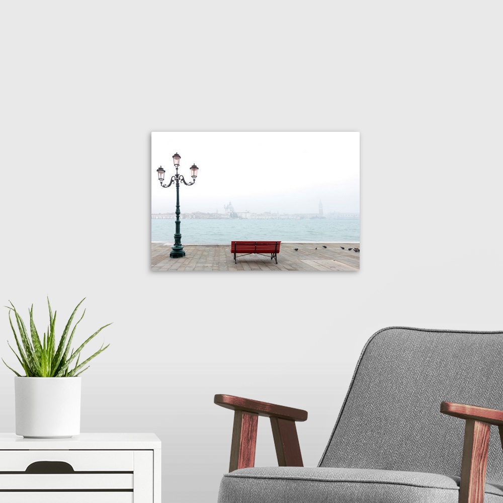A modern room featuring View From The Island Of Guidecca On San Marco, Venice, Veneto, Italy.