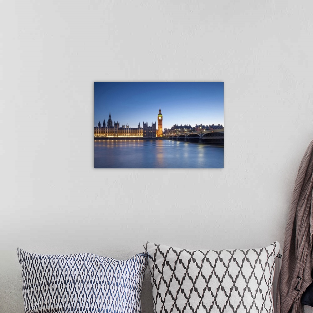 A bohemian room featuring United Kingdom, England, London, Westminster. View of Big Ben (Queen Elizabeth Tower) and the Pal...