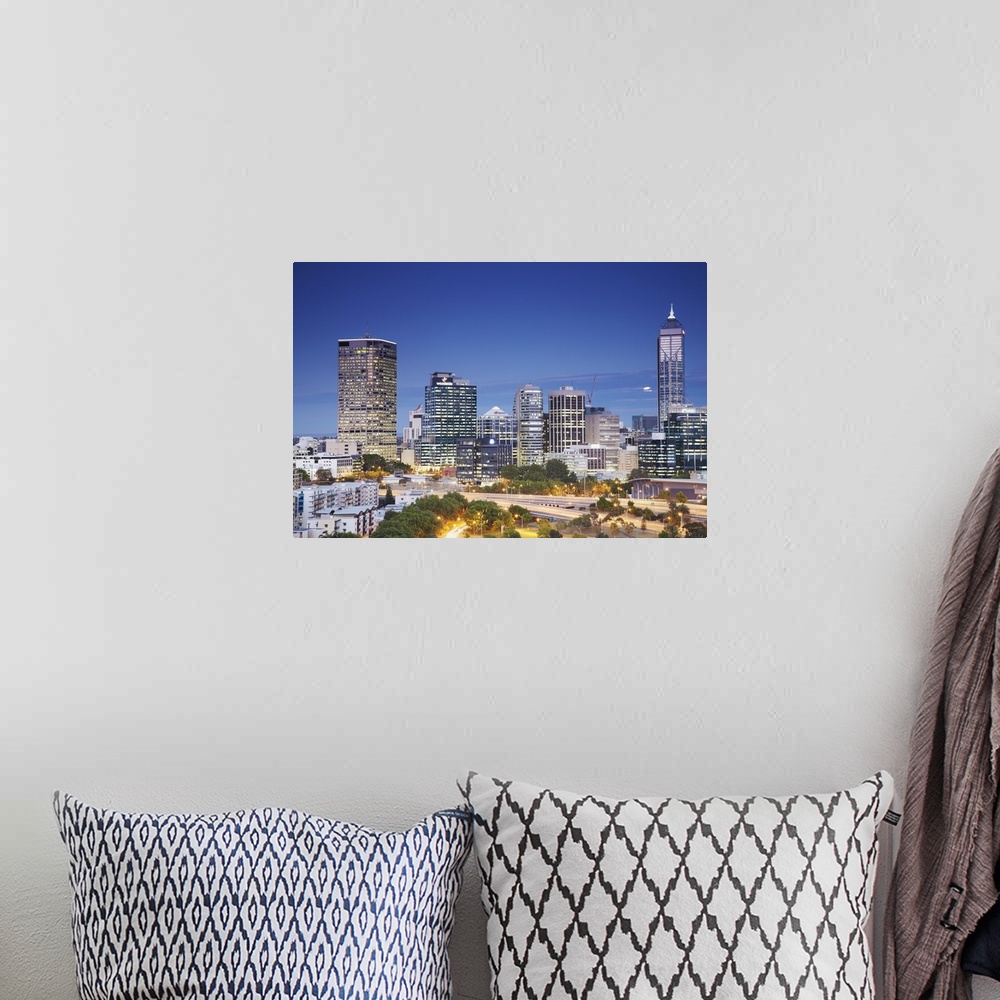 A bohemian room featuring View of city skyline, Perth, Western Australia, Australia