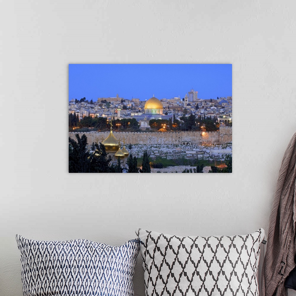 A bohemian room featuring View Of Jerusalem From The Mount Of Olives, Jerusalem, Israel, Middle East