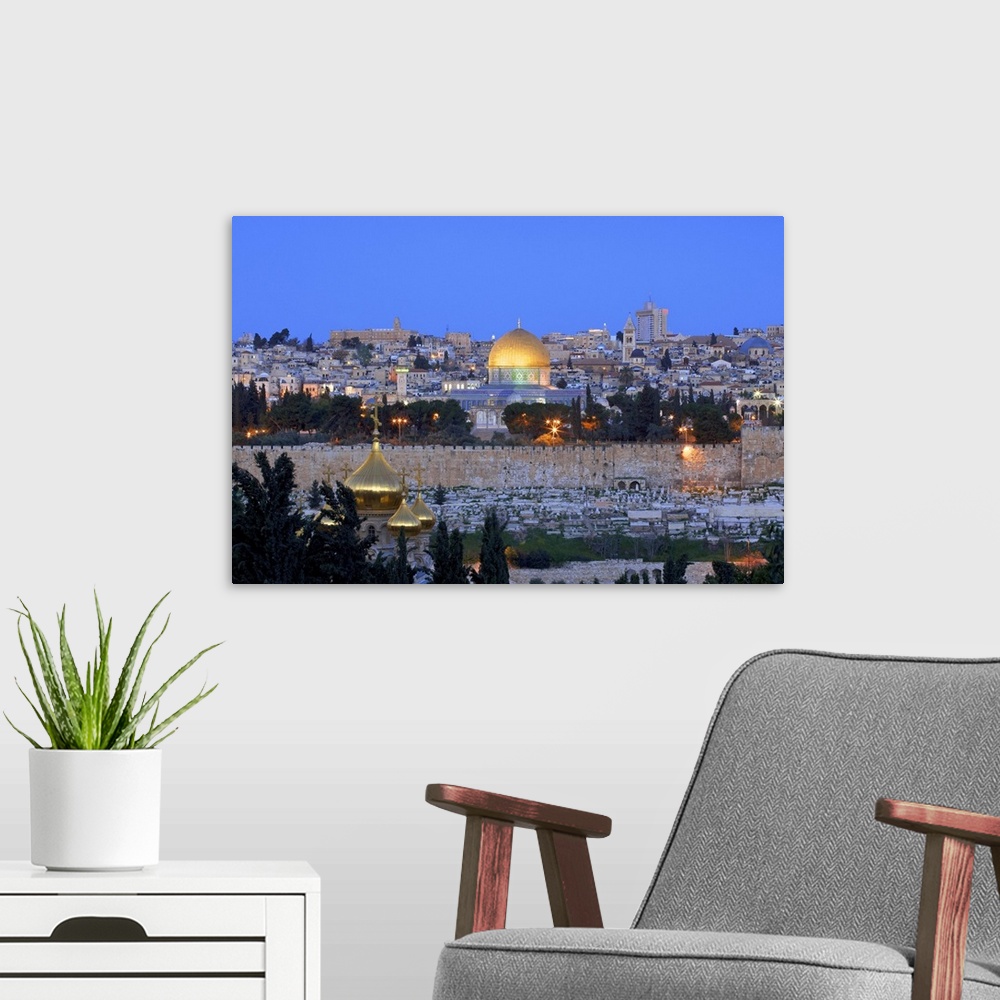 A modern room featuring View Of Jerusalem From The Mount Of Olives, Jerusalem, Israel, Middle East
